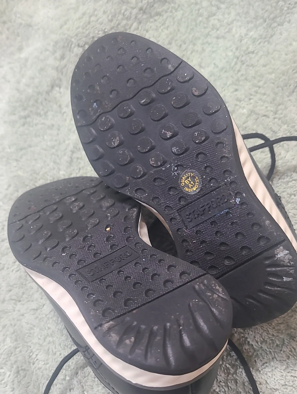 Stafford Black Lace-Up Kids Dress Shoes with White Trim